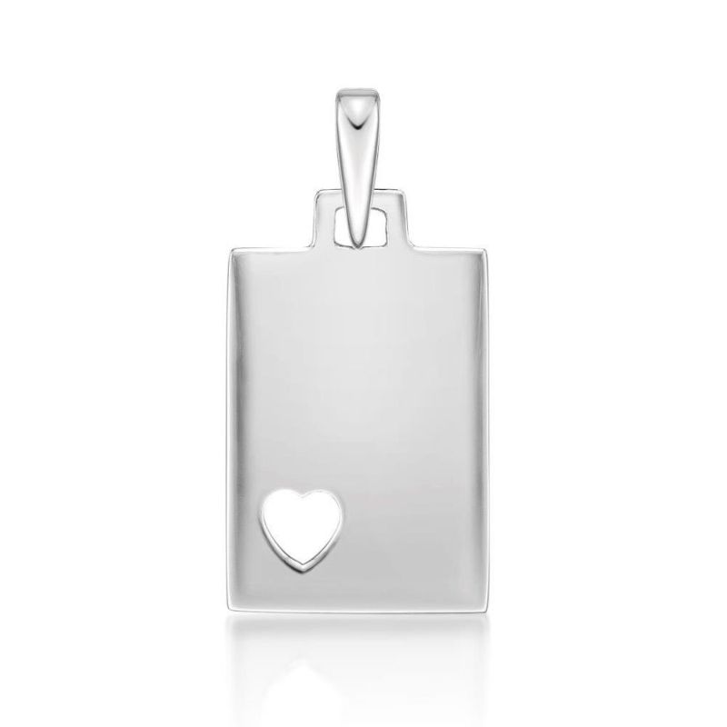 Picture of DOG TAG, HEART CUTOUT. 12x17mm